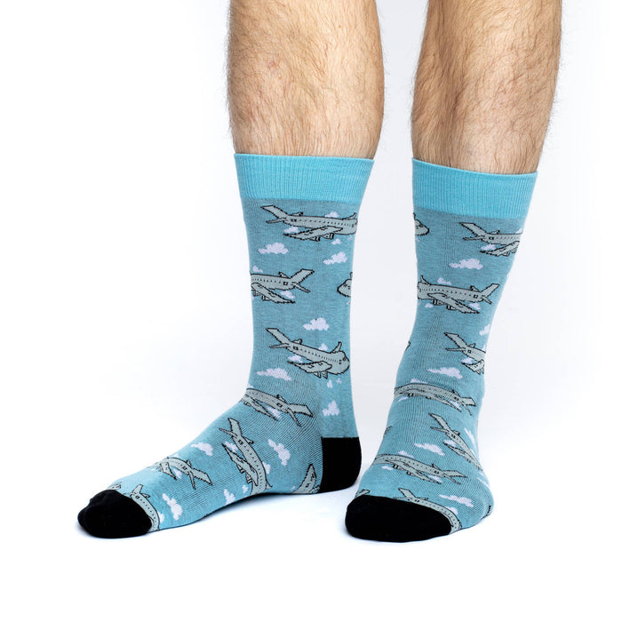 Men's Big & Tall Jumbo Jet Airplane Socks
