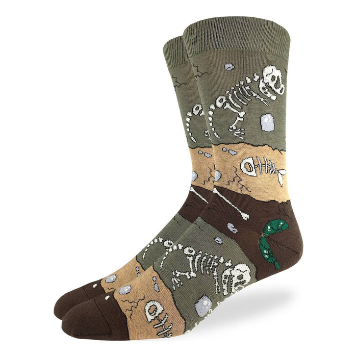Men's Big & Tall Dinosaur Fossil Layers Socks