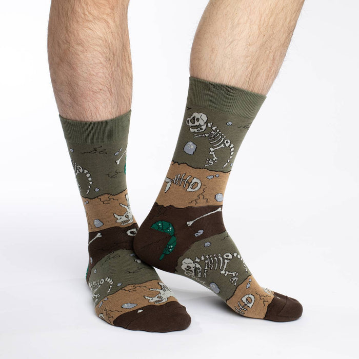 Men's Big & Tall Dinosaur Fossil Layers Socks